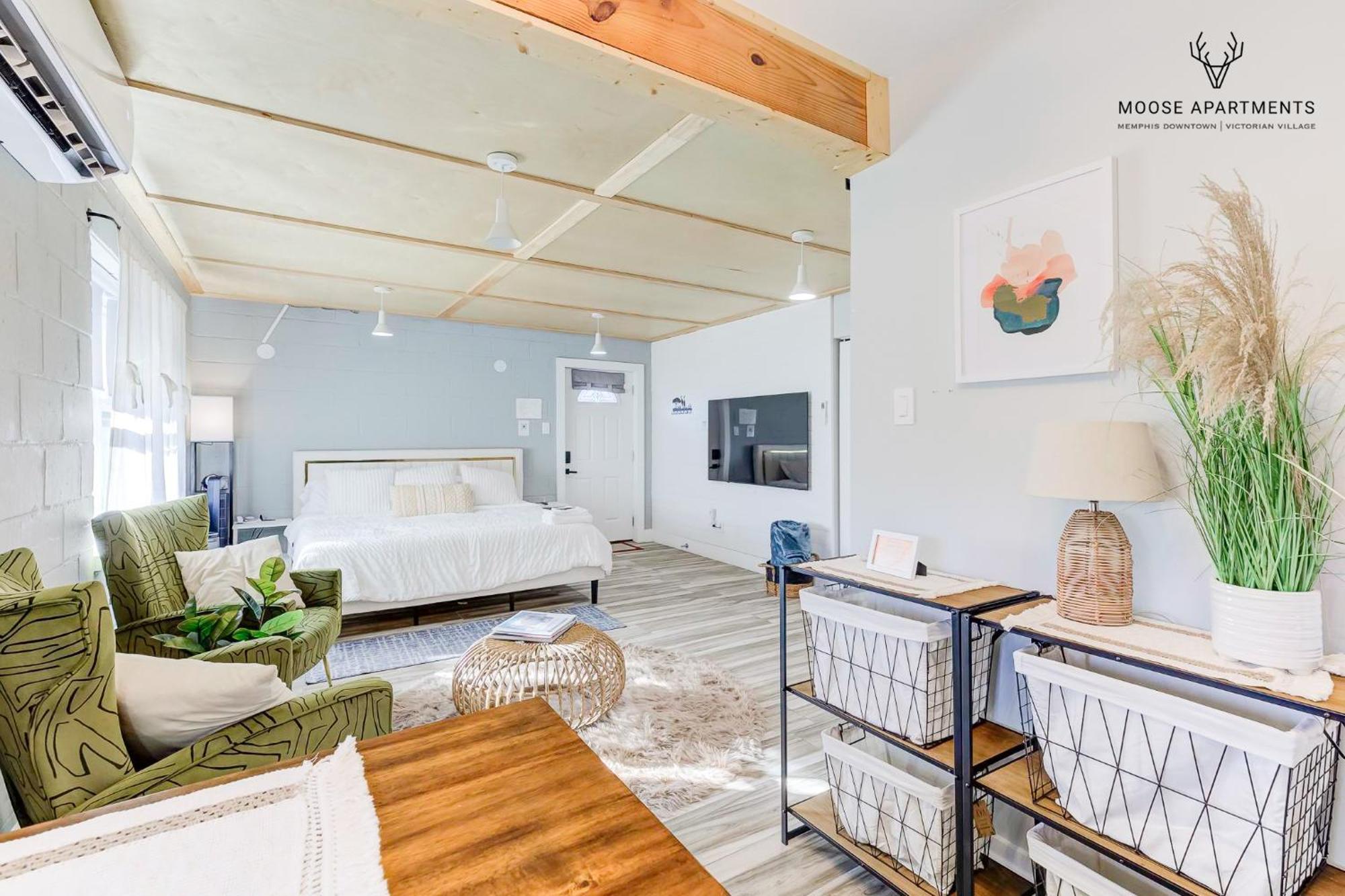 The Moose #6 - Modern Luxe Studio With Free Parking & King Bed Memphis Exteriör bild